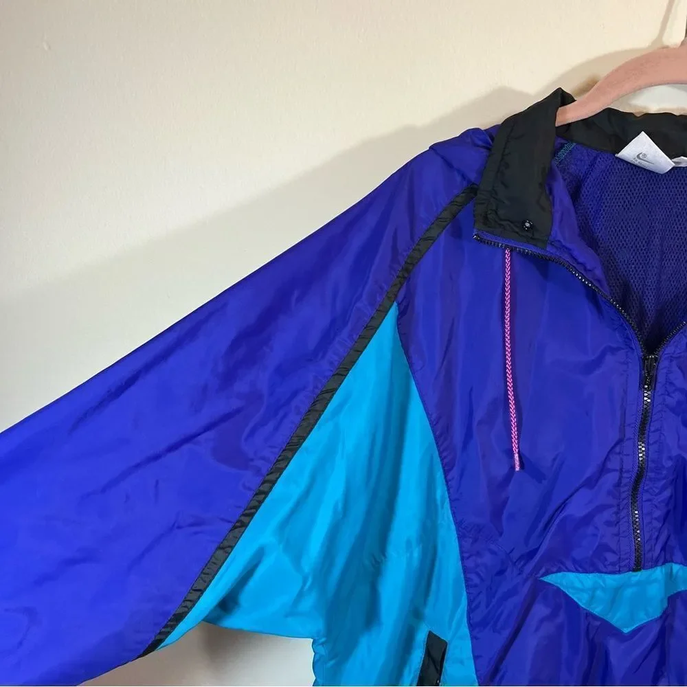 Vintage Nike Windbreaker Purple Blue Medium Gray Tag‎